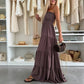 Sexy Sleeveless Solid Color Floor-Length Dress
