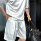 ⏳55% OFF🔥High Quality Men's Mercerized Cotton Casual Solid Color Top and Shorts Two-Piece Set【Loose fit, suitable for all occasions】