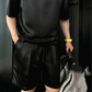 ⏳55% OFF🔥High Quality Men's Mercerized Cotton Casual Solid Color Top and Shorts Two-Piece Set【Loose fit, suitable for all occasions】
