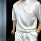 ⏳55% OFF🔥High Quality Men's Mercerized Cotton Casual Solid Color Top and Shorts Two-Piece Set【Loose fit, suitable for all occasions】