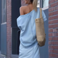 💖High quality 🎁Women's Diagonal Shoulder Top with Split Denim Long Skirt