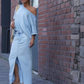 💖High quality 🎁Women's Diagonal Shoulder Top with Split Denim Long Skirt