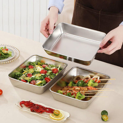 🔥2025-Hot Sale🎁49% OFF-Stainless Steel Square Plate（With Lid）