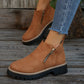 💗Last Day Hot Sale💗✨Women's Round-Toe Ankle Boots with Side Zipper