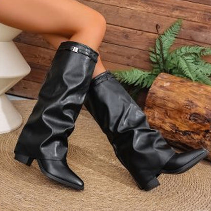 Women's Slouchy Knee High Chunky Boots