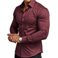 🔥LAST DAY SALE 60% OFF🔥High Quality Men's Four Seasons Solid Color Lapel Long Sleeve Button Shirt