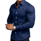 🔥LAST DAY SALE 60% OFF🔥High Quality Men's Four Seasons Solid Color Lapel Long Sleeve Button Shirt