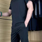 Men’s Casual Ice Silk Stretch T-Shirt & Pants Two-Piece Set