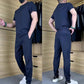 Men’s Casual Ice Silk Stretch T-Shirt & Pants Two-Piece Set