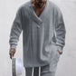 💥Arrived Today-SAVE 66%💥Men's 2-Piece V-Neck Baggy Sweatshirt & Joggers Set