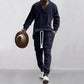 💥Arrived Today-SAVE 66%💥Men's 2-Piece V-Neck Baggy Sweatshirt & Joggers Set
