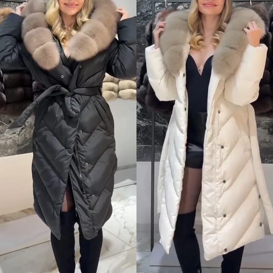 🔥New Arrivals Offer-High-quality women's elegant casual cotton coat with fur collar