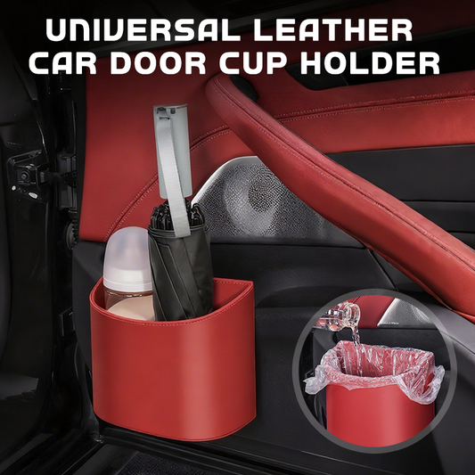 🥳NEW HOT SALE🥳💞55K+ SOLD!🚗🧺 58% OFF! Leather Car Door Cup Holder – Wide‑mouth opening, easy reach for drinks & phone. Clip‑on secure fit. PU leather, tough & stylish. 🛡️✨