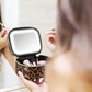 🎁Multifunctional portable leather makeup case with LED light mirror🎁