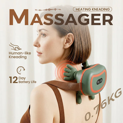 4D Wearable Neck and Shoulder Massager with Heat🔥 Enjoy a massage, burn fat, and relieve neck pain and tension ✨