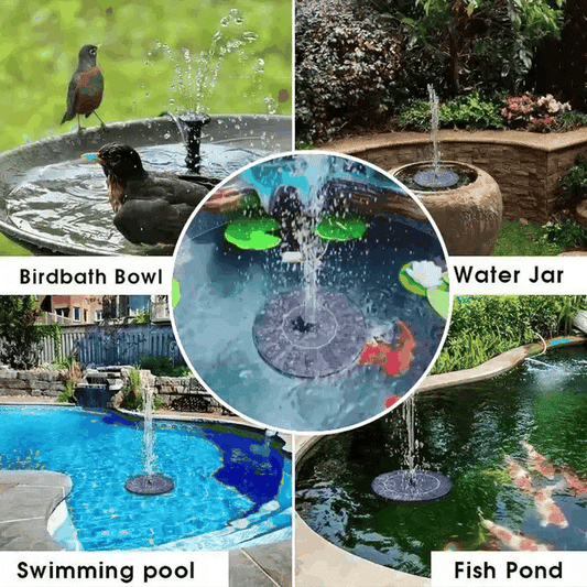 🔥Hot Sales 56% OFF🔥Solar Fountain, Solar Powered Bird Bath Fountain Pump with 4 Nozzles 1.4W Solar Panel Kit Water Pump, Outdoor Watering Submersible Pump for Pond, Pool, Garden, Fish Tank