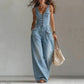 👖 LIMITED-TIME 55% OFF! 💥 Women's Denim Jumpsuit – Button-Front, Wide-Leg✨