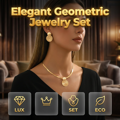 💎  Modern Chic Necklace & Earring Set – Gold finish, geometric design & lightweight – perfect for daily elegance or gifting 💫✨