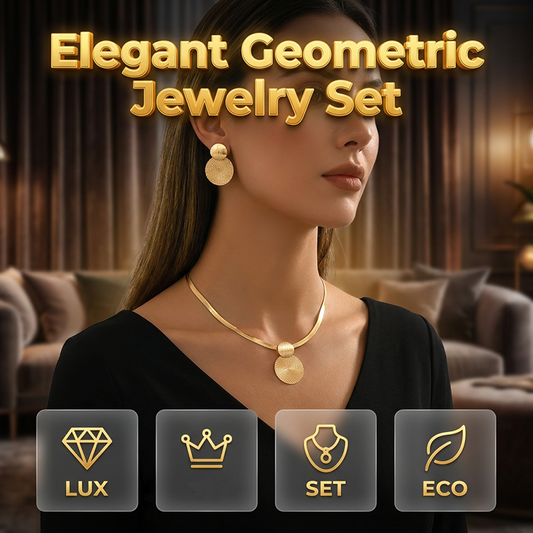 💎  Modern Chic Necklace & Earring Set – Gold finish, geometric design & lightweight – perfect for daily elegance or gifting 💫✨