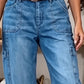 👖 LIMITED-TIME 55% OFF! ✨ Women's Casual Stretchy Cropped Denim Pants – Barrel Fit, Mid-Waist, Multi-Pockets 🌿