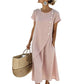 Limited-time offer⏰Women’s round-neck, asymmetrical, stylish solid-colour dress 💖 Extra loose fit 💖 Extremely breathable