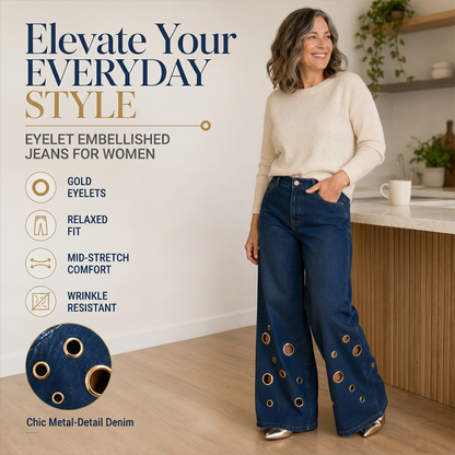 👖✨ Plus Size High Waist Stretch Straight Jeans – 60% OFF! Vintage wide leg, metal ring detail, button fly – all-season comfort for every body.