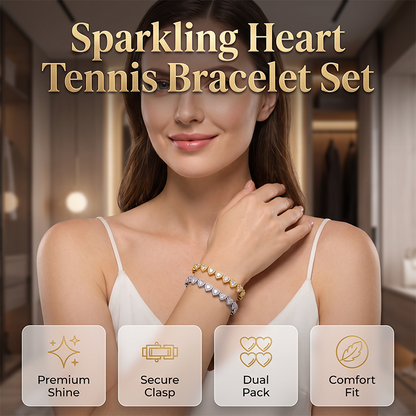 ✨ Buy 1 Get 1 Free NOW!! 💥 Sparkling Heart Link Bracelet, Delicate & Shiny Tennis Style That Pairs Beautifully with Any Outfit