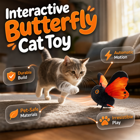 🦋🐱 Smart Sensing Flapping Butterfly Toy – 52% OFF! Motion-activated, realistic flight, interactive fun – keeps your cat engaged for hours. 🔥✨