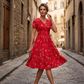 💃Limited-Time 60% OFF 🛍️Women's V-Neck Floral Print Dress with Twist Waist