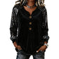 ⌛Limited-Time Offer-Women's Casual Long-Sleeve Velvet Blouse with an Elegant V-Neck