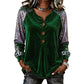 ⌛Limited-Time Offer-Women's Casual Long-Sleeve Velvet Blouse with an Elegant V-Neck