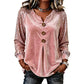 ⌛Limited-Time Offer-Women's Casual Long-Sleeve Velvet Blouse with an Elegant V-Neck