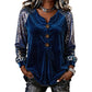 ⌛Limited-Time Offer-Women's Casual Long-Sleeve Velvet Blouse with an Elegant V-Neck
