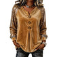 ⌛Limited-Time Offer-Women's Casual Long-Sleeve Velvet Blouse with an Elegant V-Neck