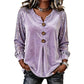 ⌛Limited-Time Offer-Women's Casual Long-Sleeve Velvet Blouse with an Elegant V-Neck