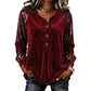 ⌛Limited-Time Offer-Women's Casual Long-Sleeve Velvet Blouse with an Elegant V-Neck