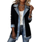 🌸LAST DAY SPECIAL PRICE!!🌸Women’s Elegant Denim Spliced Ribbed Knit Coat