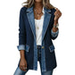 🌸LAST DAY SPECIAL PRICE!!🌸Women’s Elegant Denim Spliced Ribbed Knit Coat