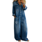 👖 LIMITED-TIME 59% OFF! 💥Women's Casual Long-Sleeve Denim Jumpsuit, Multiple Pockets, High Quality