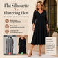 💯High quality☀️👗Top Pick - V-Neck Midi Dress – Relaxed Fit & Soft Drape for Any Occasion