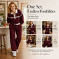 🔥New Arrivals🔥Best Sellers💝Women’s Striped Patchwork Hoodie and Wide-Leg Trousers Set