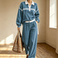 🔥New Arrivals🔥Best Sellers💝Women’s Striped Patchwork Hoodie and Wide-Leg Trousers Set