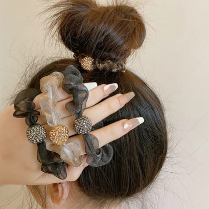 🎁 Rhinestone Mesh Hair Tie