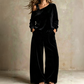 ⭐Women's Off-Shoulder Top & Wide-Leg Pants Set– Effortless Chic Meets Everyday Comfort