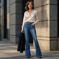 ⏰Last Day Sale 60% Off💃Women High Waisted Distressed Flare Jeans
