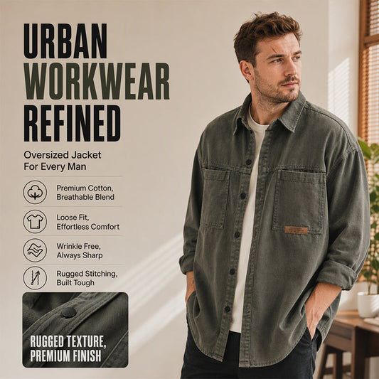 ⌛Limited-Time Offer🛍️Men's Long Sleeve Loose-Fit Utility Shirt