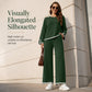 Women’s Casual Crewneck Top and Wide-Leg Pants Set