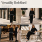 Women’s Casual Crewneck Top and Wide-Leg Pants Set