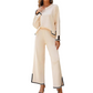 Women’s Casual Crewneck Top and Wide-Leg Pants Set