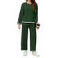 Women’s Casual Crewneck Top and Wide-Leg Pants Set